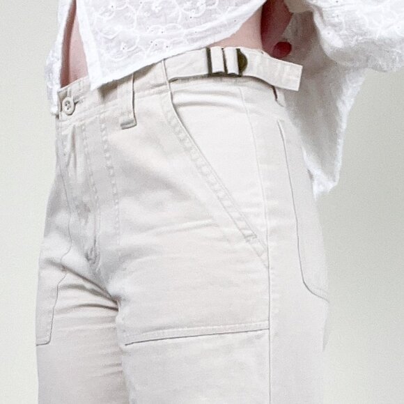 Vintage 90s Y2K Cargo Utility Pants Straight Leg High Rise Fit Chore Trousers - Picture 2 of 9